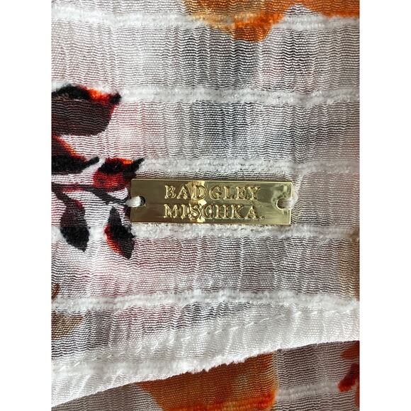 Badgley Mischka Floral Top Women's XL Long Sleeves with Ruffles NEW - Picture 7 of 9